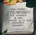 Stolperstein für Elise&nbsp;Wegner