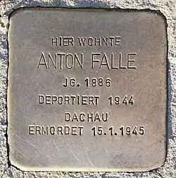 Stolperstein in deutscher Sprache