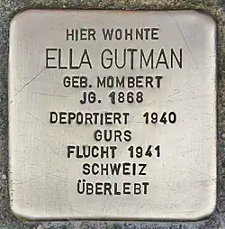 Stolperstein für Ella Gutman (Heidelberg)