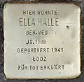 Stolperstein für Ella Halle (Hohe Pforte 22)
