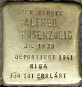 Stolperstein für Alfred Rosenzweig (Aachener Straße 28)