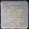Stolperstein für Alice Rosenberg (Marienburger Straße 52)