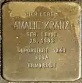 Stolperstein für Amalie Kranz (Meister-Gerhard-Straße 29)