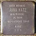Stolperstein für Anna Katz (Lochnerstraße 12–14)