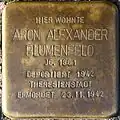 Stolperstein für Aron Alexander Blumenfeld (Lübecker Straße 25)