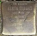 Stolperstein für Berta Simons (Dasselstraße 58)