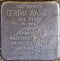 Stolperstein für Bertha Wagner (Zülpicher Platz 1)