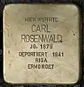 Stolperstein für Carl Rosenwald (Antwerpener Straße 32)