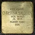 Stolperstein für Christina Salomon (Lothringerstraße 1)