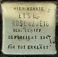 Stolperstein für Else Rosenzweig (Aachener Straße 28)