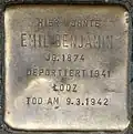 Stolpersteine Köln, Emil Benjamin (Rolandstraße 63)