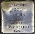 Stolperstein für, Emma Buxbaum (Engelbertstraße 44)