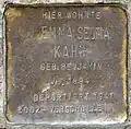 Stolperstein für Emma Selma Kahn (Schaevenstraße 4)