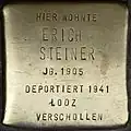 Stolperstein für Erich Steiner (Kurfürstenstraße 18)