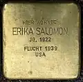 Stolperstein für Erika Salomon (Lothringerstraße 1)