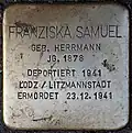 Stolperstein für Franziska Samuel (Zülpicher Platz 4)