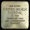 Stolperstein für Friedrich Wilhelm Rosenthal (Schaurtestraße 1)