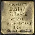 Stolperstein für Gustav Schwarz (Richard-Wagner-Straße 23)