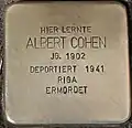 Stolperstein für Albert Cohen (Vogelsanger Straße 1)