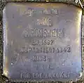 Stolperstein für Hans Aronsheim (Zwirner Straße 33)