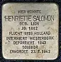 Stolperstein für Henriette Salomon (Brüsseler Straße 88)