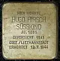 Stolperstein für Hugo Hirsch Süsskind (Moltkestraße 123)