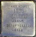 Stolperstein für Inge Salomon (Dasselstraße 37)