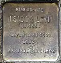 Stolperstein für Isidor Levi (Beethovenstraße Ecke Roonstraße)