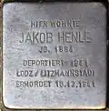 Stolperstein für Jakob Henle (Redwitzstraße 87)