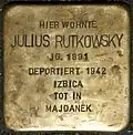 Stolperstein für Julius Rutkowsky (Mauritiuswall 85)