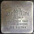 Stolperstein für Karl Kaiser-Blüth (Lindenstraße 19)