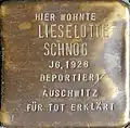 Stolperstein für Lieselotte Schnog (Krummer Büchel 18)