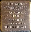Stolperstein für Martha Schnog (Krummer Büchel 18)