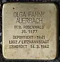 Stolperstein für Olga Fanny Auerbach (Antwerpener Straße 32)