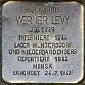 Stolperstein für Werner Levy (Saarstraße 1)