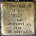 Stolperstein für Willi Gans (Bonner Straße 33)