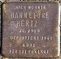 Stolperstein für Hannelore Hertz (Görresstraße 15)
