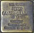 Stolperstein für Peter Ganter-Gilmans (Händelstraße 20)