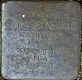 Stolperstein für Paula Grünewald (Hardefuststraße 8)
