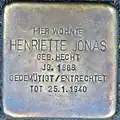 Stolperstein für Henriette Jonas (Agrippinaufer 2)