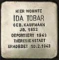 Stolperstein für Ida Tobar (Mauritiussteinweg 2)