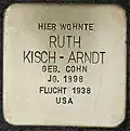 Stolperstein für Ruth Kisch-Arndt (Kaesenstraße 19)