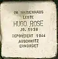 Stolperstein für Hugo Rose (Sülzgürtel 43)