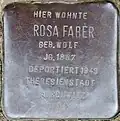Stolperstein für Rosa Faber (Stolzestraße 14)