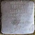 Stolperstein für Frieda Schimmer (Grafenwerthstraße 1)