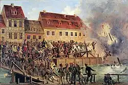 Sprengung der Elsterbrücke