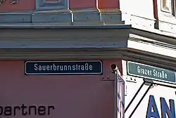 Beginn der Zufahrtsstraße in Stainz