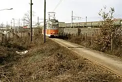 Rekozug auf eigener Trasse auf dem Weg nach Altglienicke, 1991