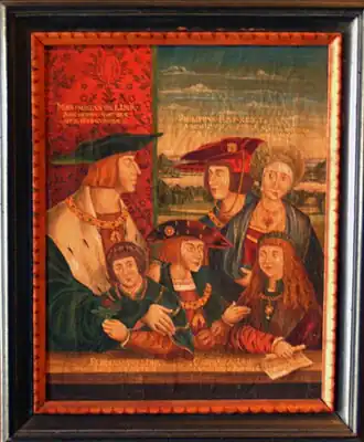 Porträt des Kaisers Maximilian und seiner Familie (Anonymer Meister)