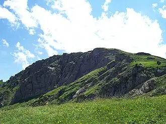 Der Stuiben beim Abstieg zur Gundalpe